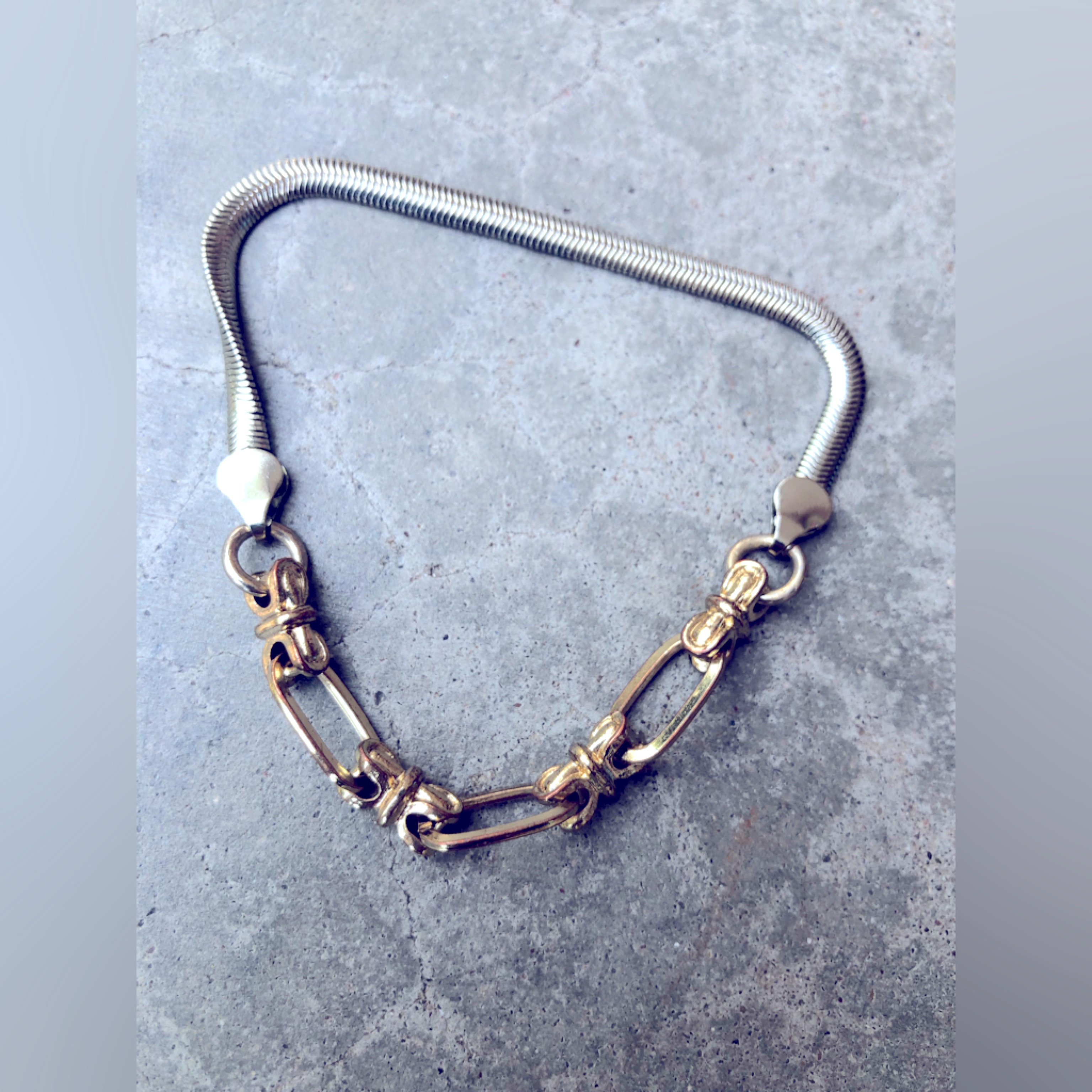 Gold And Silver Chain Bracelet